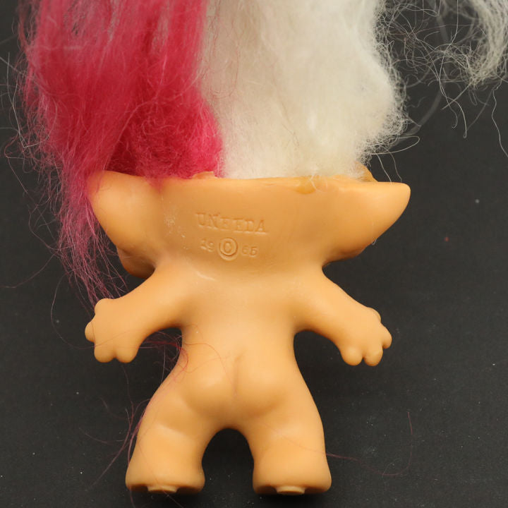 Uneeda 1965 3" Double-Nik Two-Headed Troll Doll - White Red