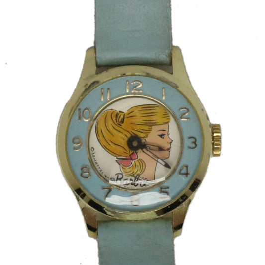 Bradley Barbie 1964 Jewelry Watch Blue Swirl Ponytail