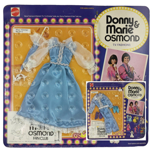 Mattel Donny & Marie Osmond T.V. Fashions 1976 "Silver Shimmer" NRFP Paired Set