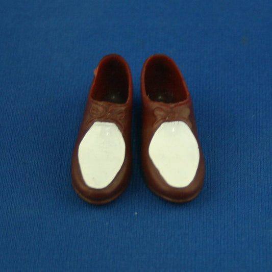 Mattel Ken Vintage 1960s Shoes Brown with White Upper