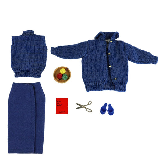 Mattel Barbie 1963 #957 Knitting Pretty Complete Set (Blue Version)