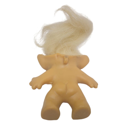 Unmarked Tabbed-back Hollow-body Mohair Glass Eye 3" Troll Doll