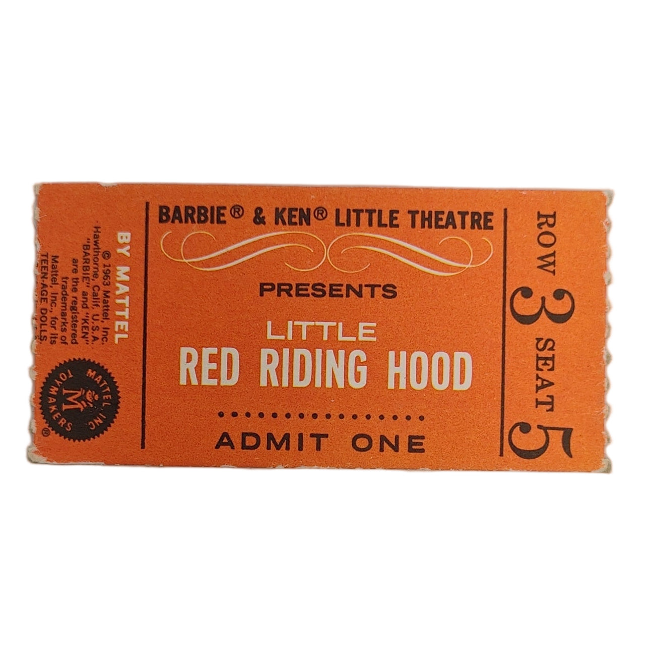 Mattel Barbie Ken Little Theater Ticket
