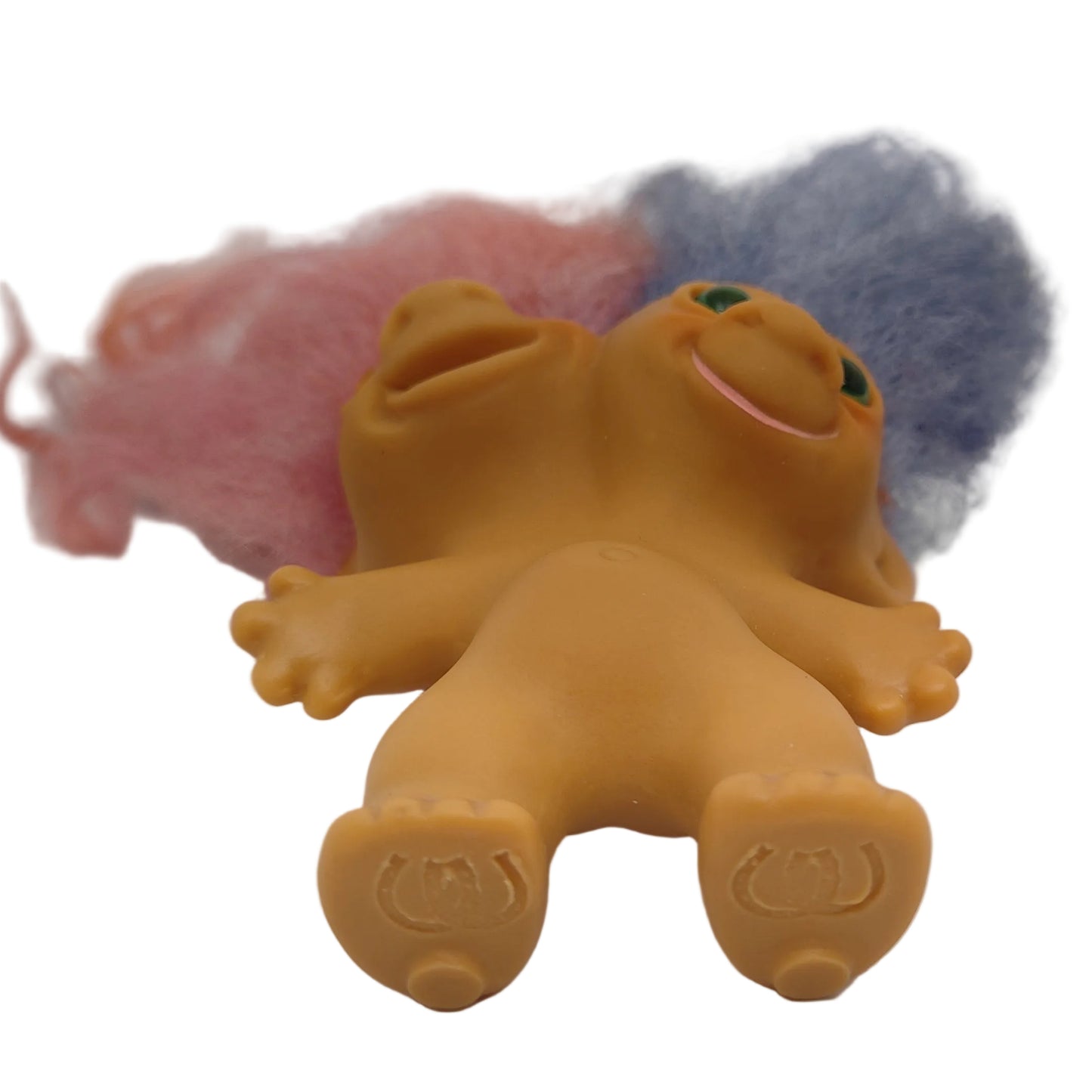 Uneeda 1965 3" Double-Nik Two-Headed Troll Doll - Pink Blue