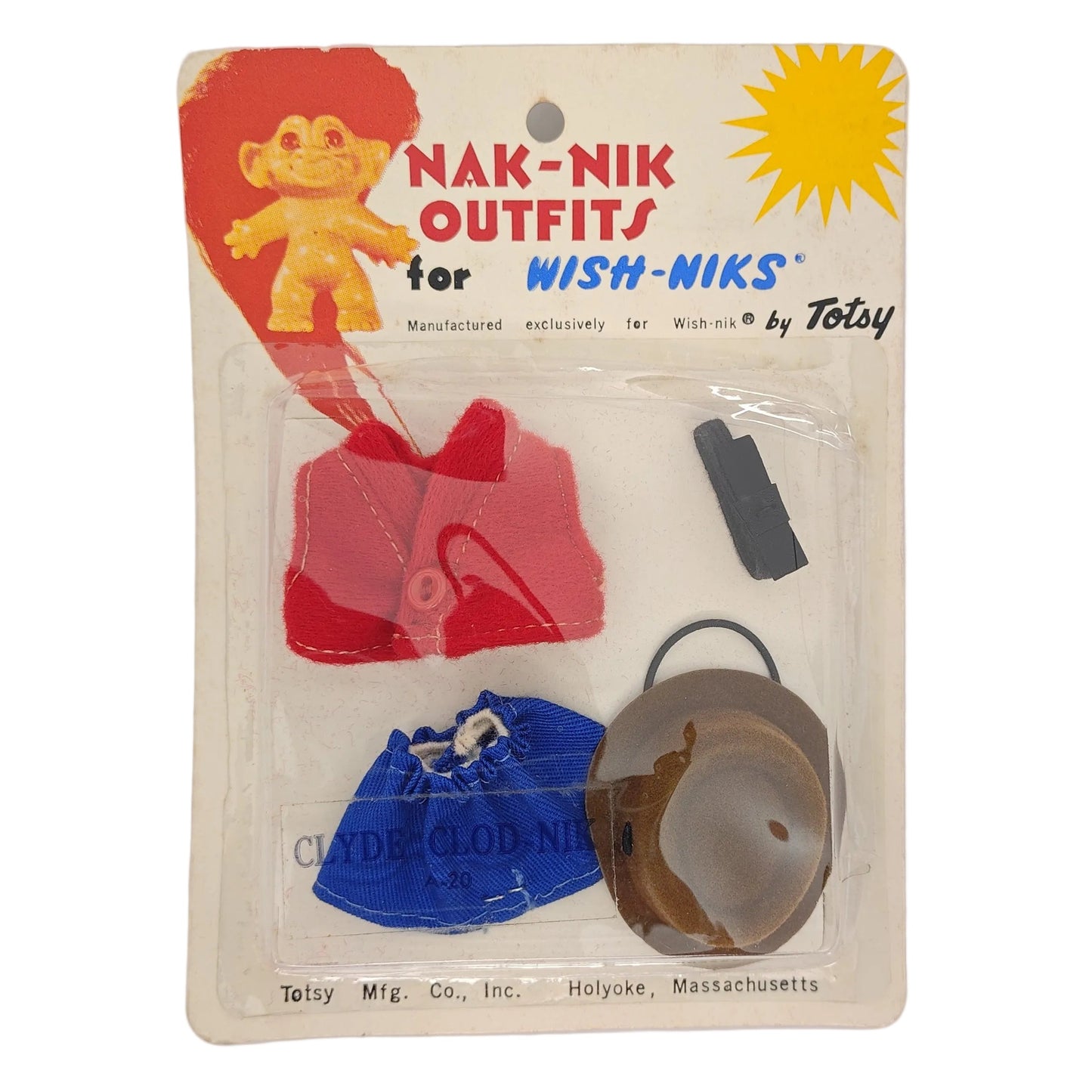 Totsy Nak-Nik Outfits for Wish-niks 3" Troll Fashion A20 Clyde Clod-nik NRFB