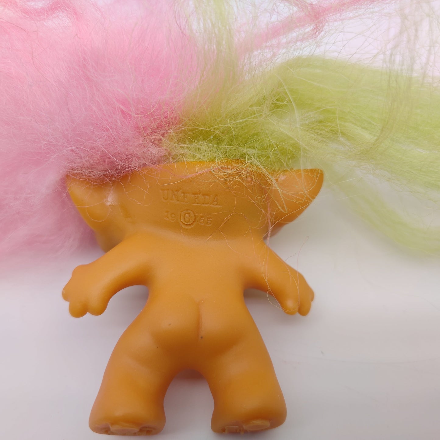 Uneeda 1965 3" Double-Nik Two-Headed Troll Doll - Green Pink
