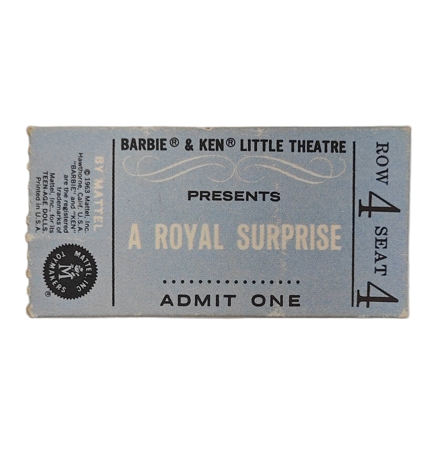 Mattel Barbie Ken Little Theater Ticket