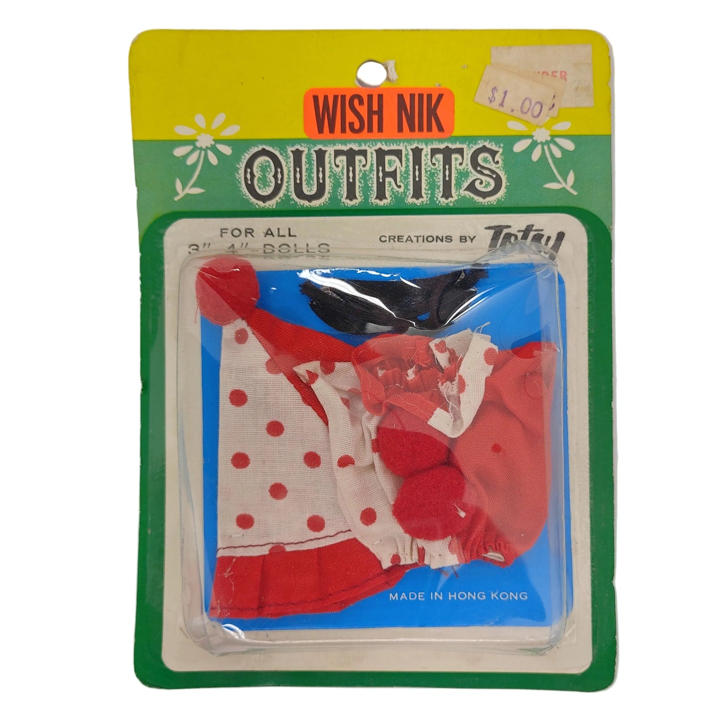 Totsy Wish Nik 3" Troll, Baby Jill, Pee-Wees Fashion Clown-nik