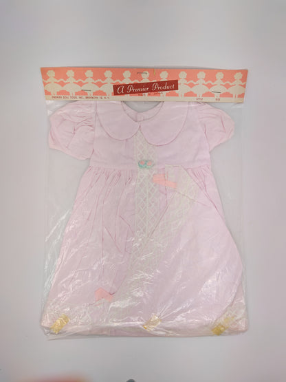 Premiere Company Dress and Bonnet with white lace and 2 flowers? at waist