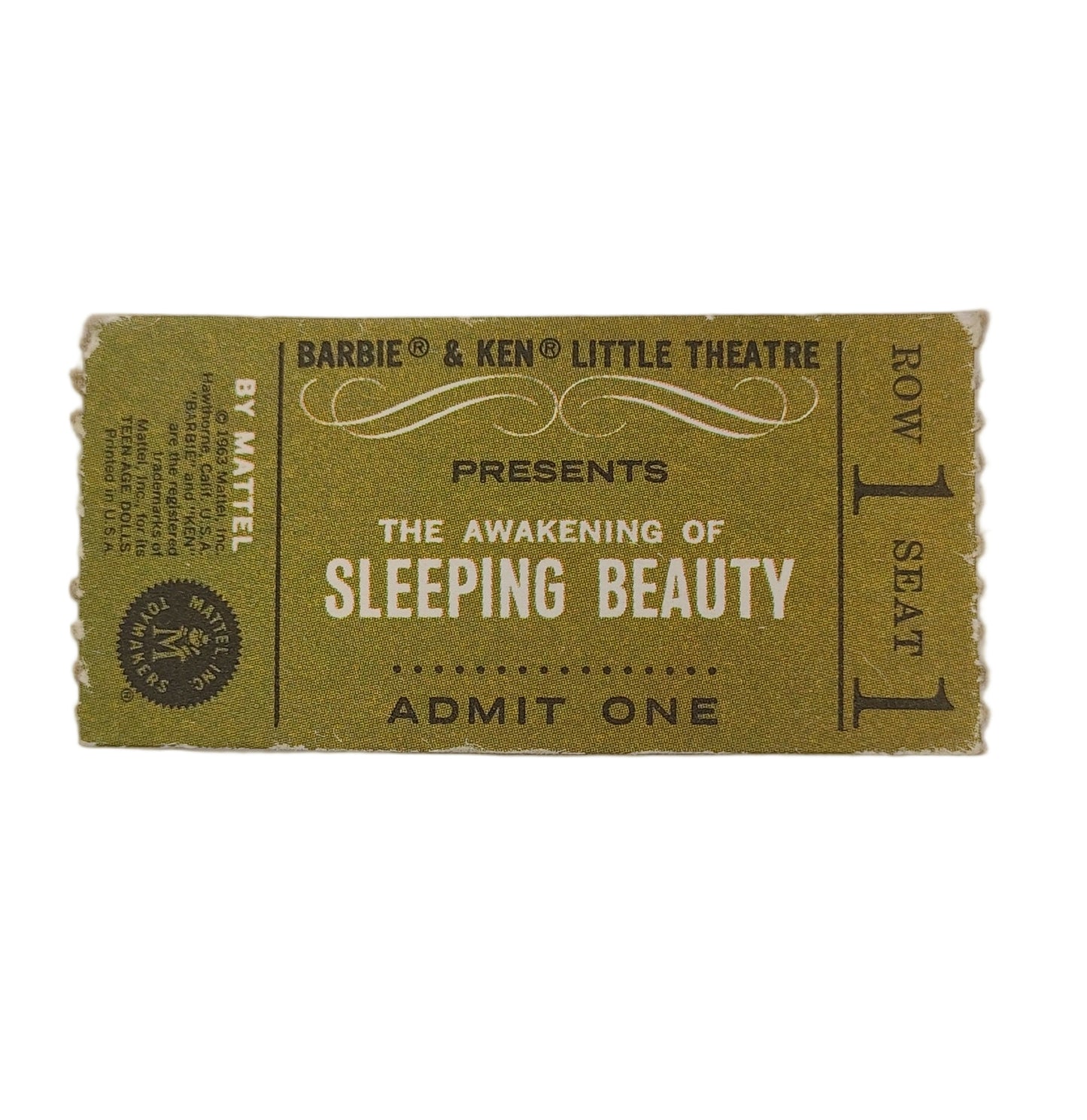 Mattel Barbie Ken Little Theater Ticket