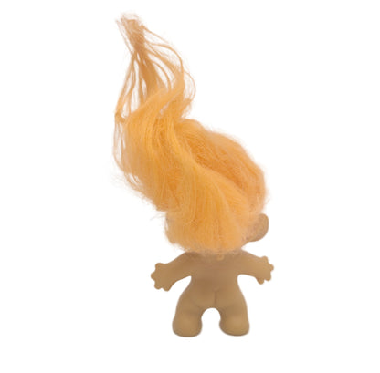 Unmarked Tabbed-back Hollow-body Mohair Glass Eye 3" Troll Doll