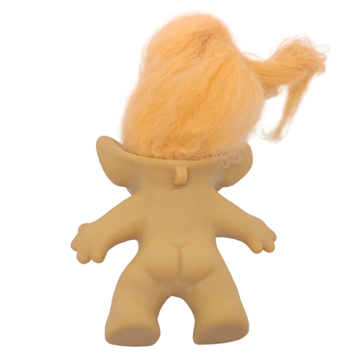 Unmarked Tabbed-back Hollow-body Mohair Glass Eye 3" Troll Doll