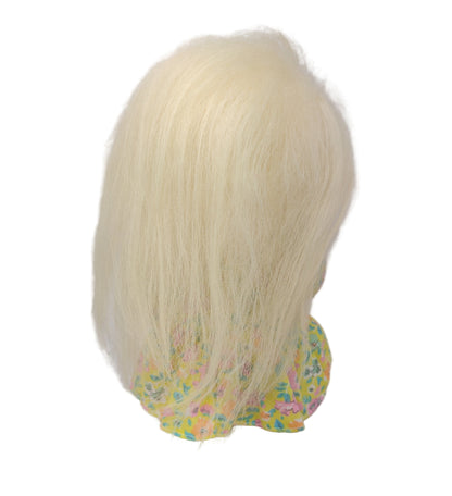 Thomas DAM Norfin Troldepige NR. 6041 1985 9" Girl Troll Doll White Hair in Floral Dress