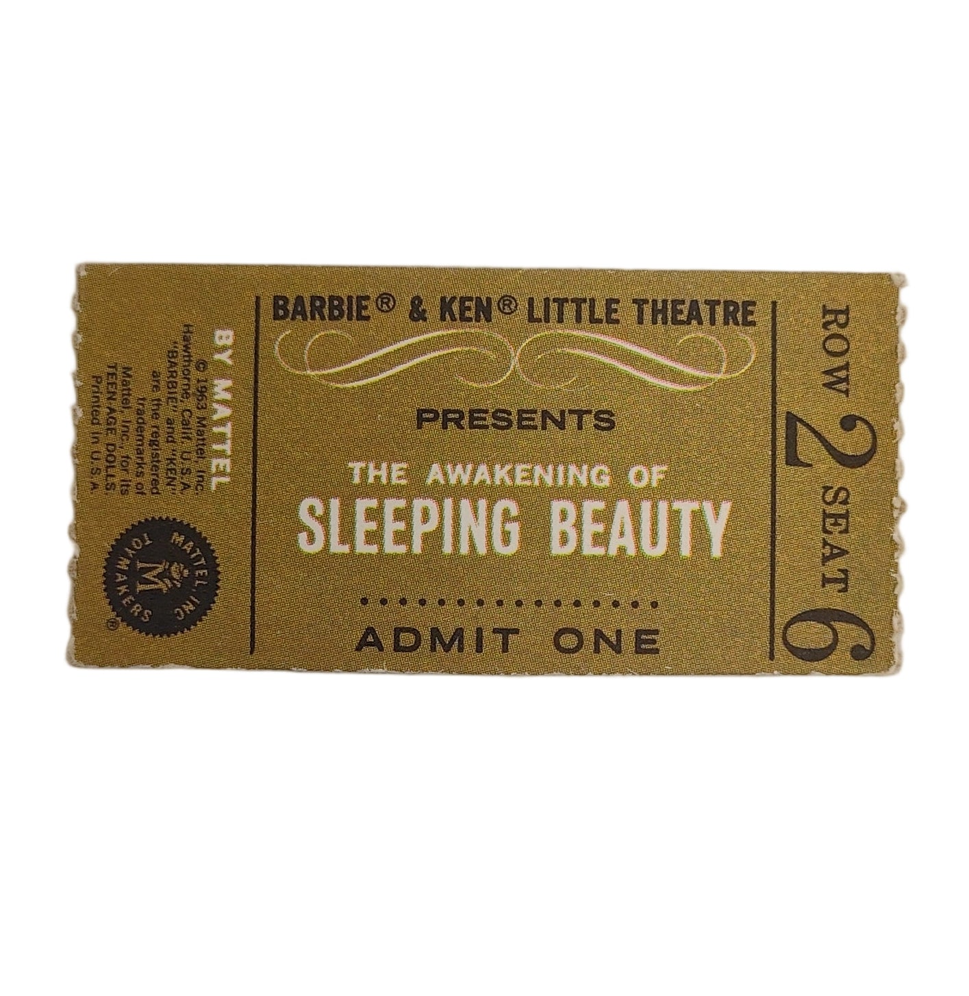 Mattel Barbie Ken Little Theater Ticket