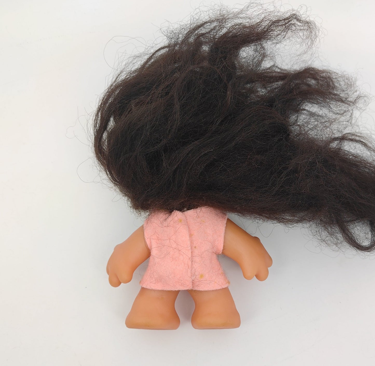 Playmates Unusual Face Troll 5" doll Brunette with Pink Tunic