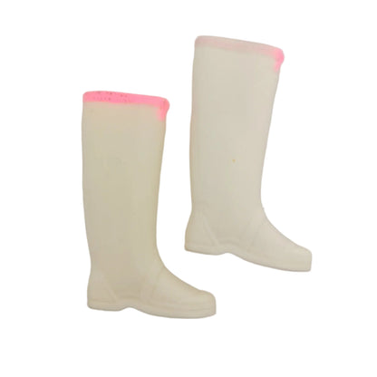 Mattel Barbie Francie MOD Era White Boots with Pink Trim