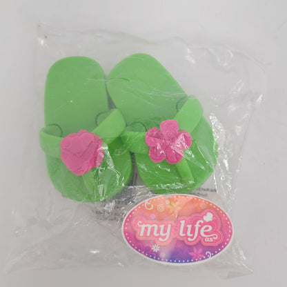 Walmart My Life brand 2016 Shoes Green Platform Flip Flops fits 18" American Girl dolls