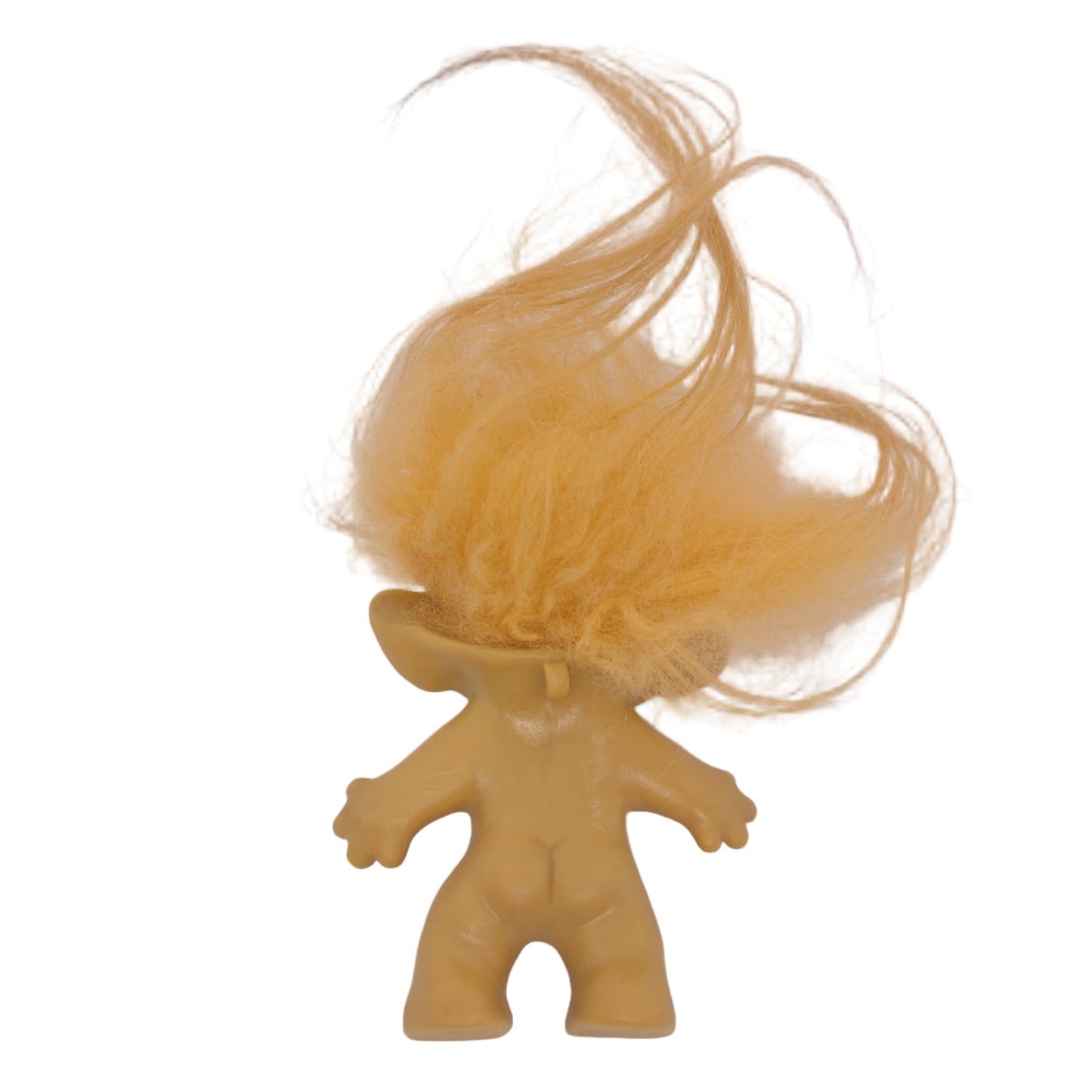 Unmarked Tabbed-back Hollow-body Mohair Glass Eye 3" Troll Doll