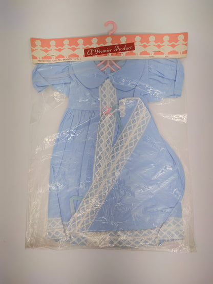 Premiere Company Dress and Bonnet with white lace and 2 flowers? at waist