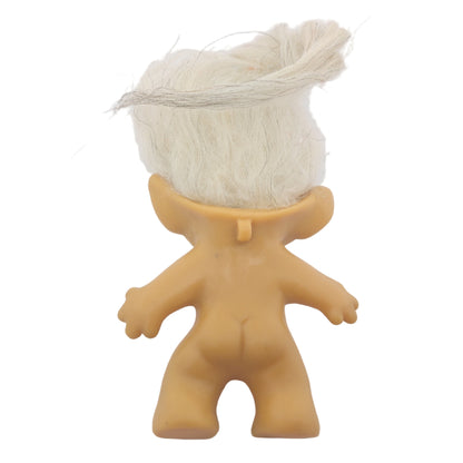 Unmarked Tabbed-back Hollow-body Mohair Glass Eye 3" Troll Doll