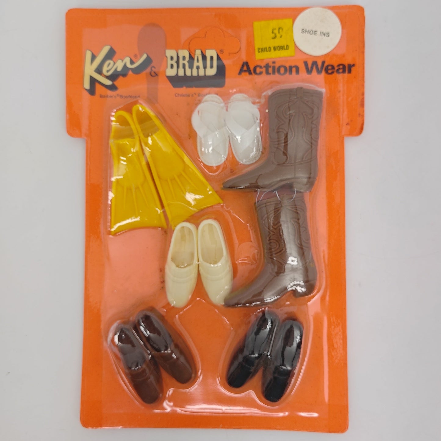 Mattel Ken PAK Action Wear Shoe Ins NRFP