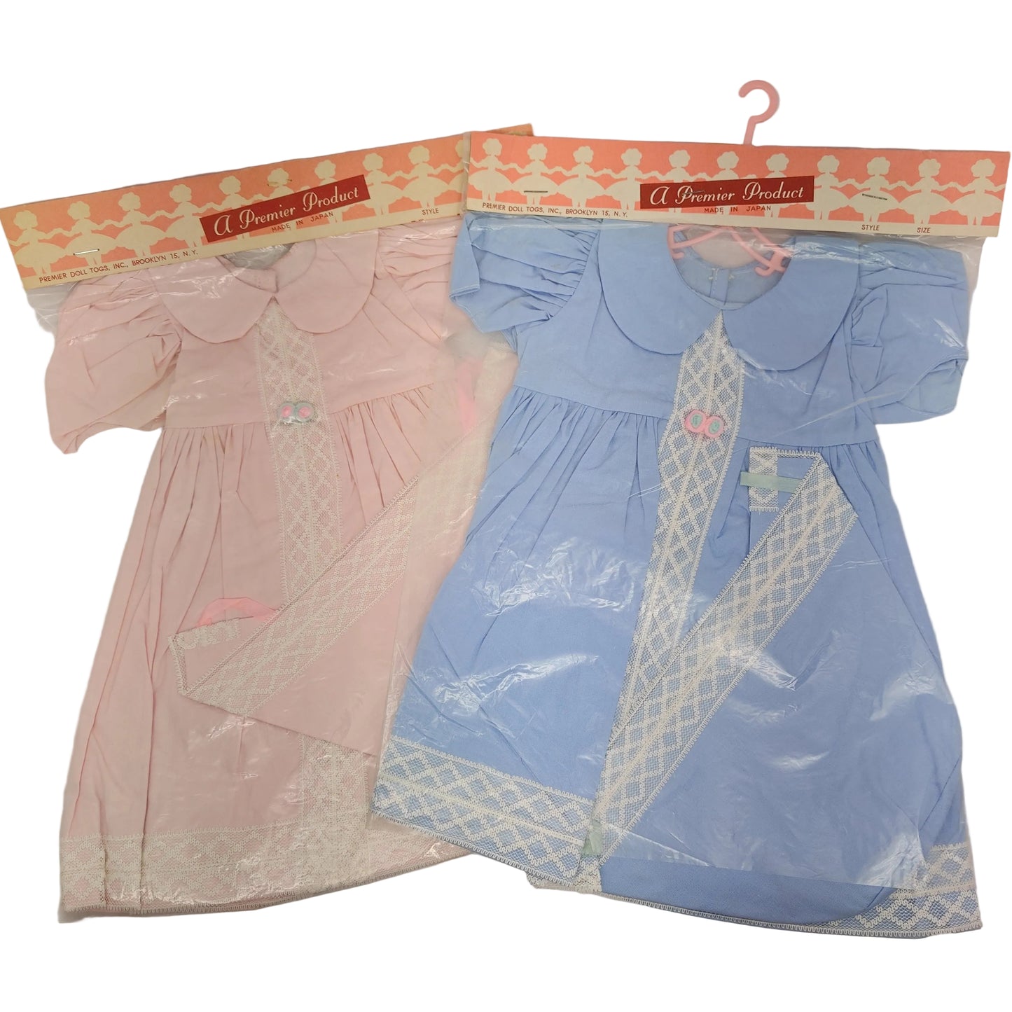 Premiere Company Dress and Bonnet with white lace and 2 flowers? at waist