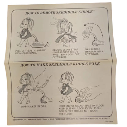 Mattel Liddle-Kiddles 1967 Skediddle Kiddle Instructions