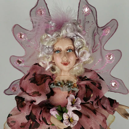Mark Roberts Fairy Medium 13" In Pink Rhinestone Leopard-print dress