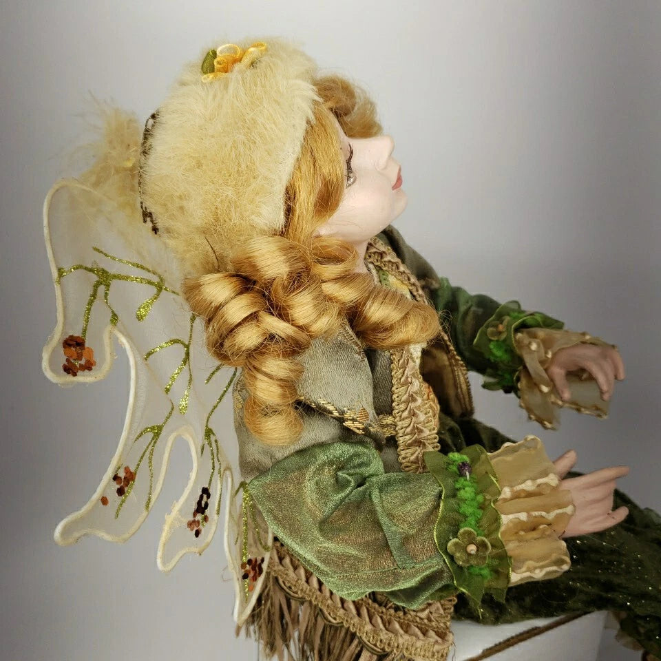Mark Roberts Fairy Large 18" In Green Fringe Coat