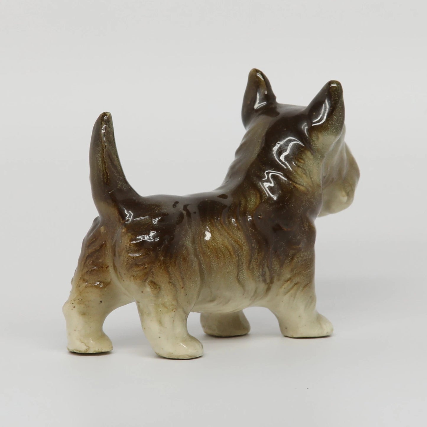 Vintage Ceramic Brown Terrier 3.5" x 4.5"