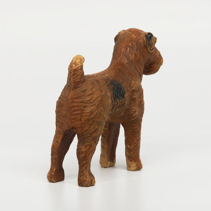 Vintage Syroco-like Wood Brown Terrier 3.5" x 4"