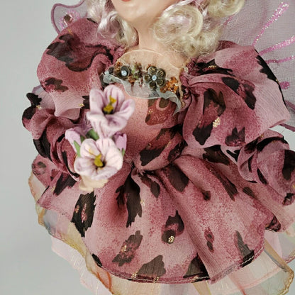Mark Roberts Fairy Medium 13" In Pink Rhinestone Leopard-print dress