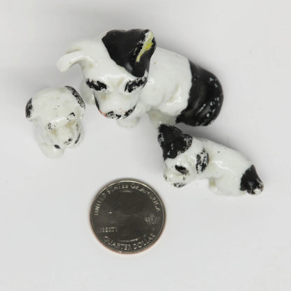 Antique Ceramic Dog Family Japan