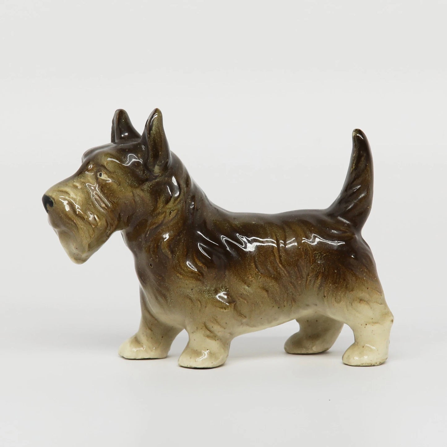 Vintage Ceramic Brown Terrier 3.5" x 4.5"