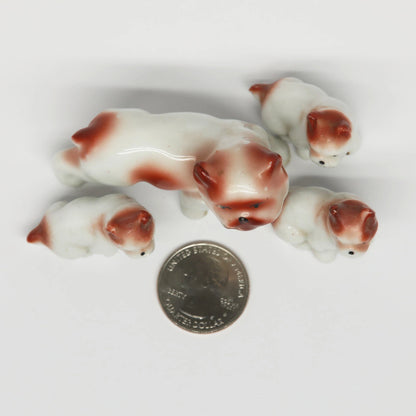 Vintage Ceramic Bulldog Family