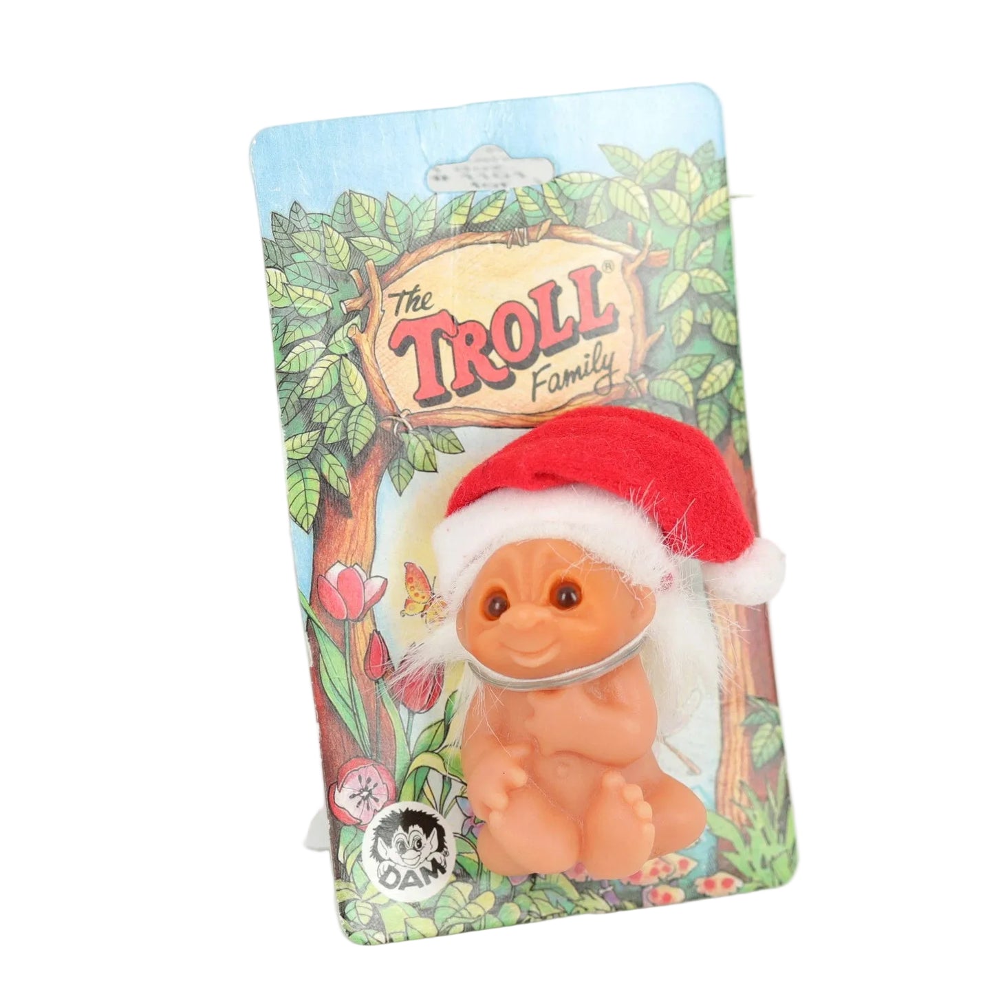DAM 1985 X'mas Baby Troll Family Santa Hat - MISPRINT ERROR CARD