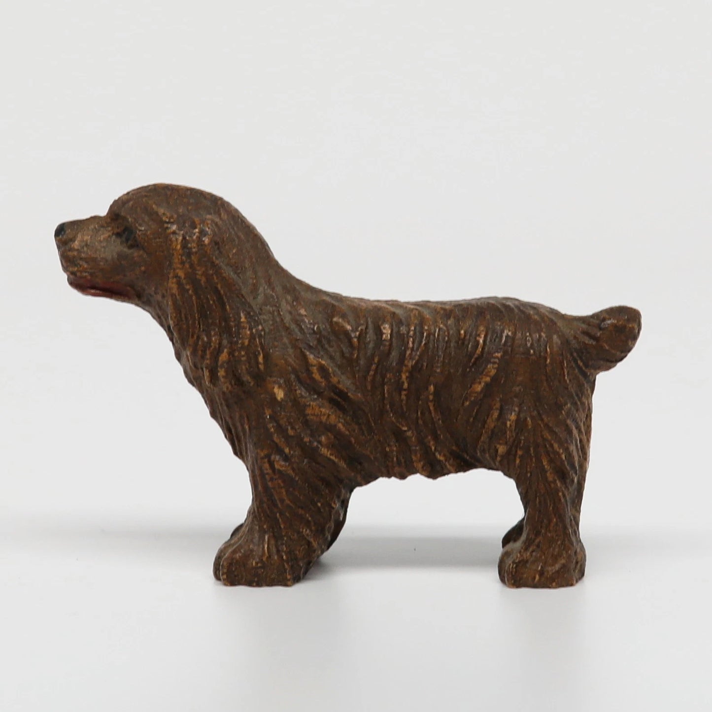 Vintage Syroco-like Wood Brown Spaniel 1.75" x 2.5"
