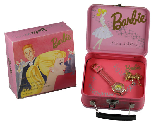 Fossil 1994 Pretty and Pink Numbered Barbie Watch MIB