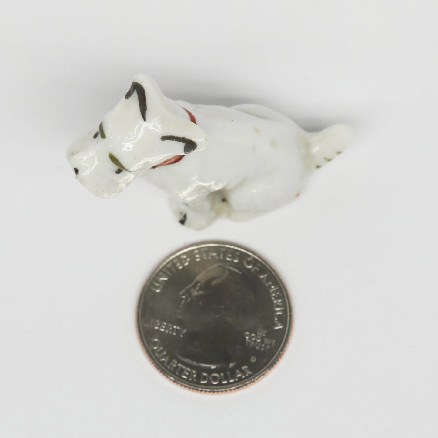 Vintage Ceramic White Terrier Japan 1.5" x 1.75"