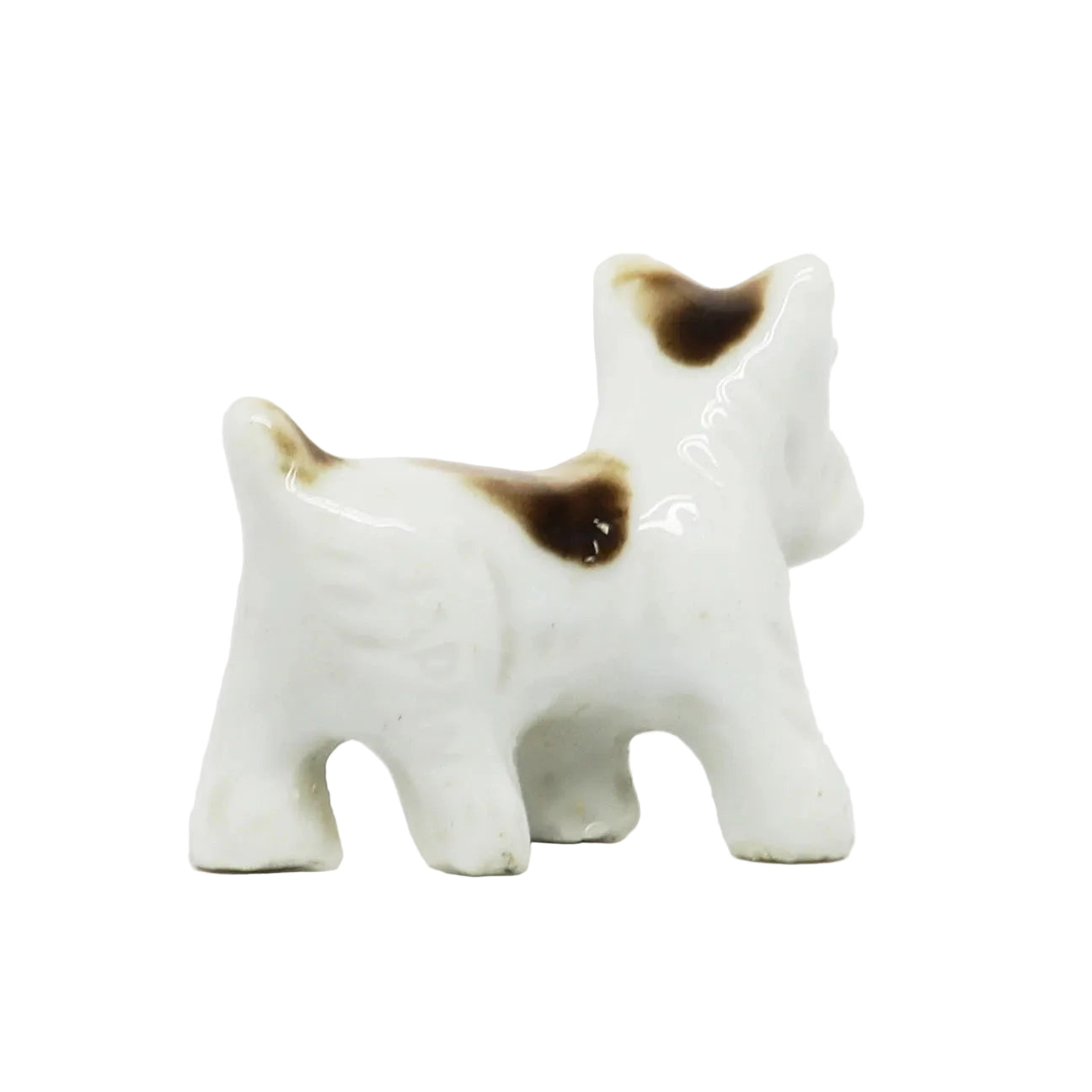 Vintage Ceramic 1.5" x 2" White Terrier Dog