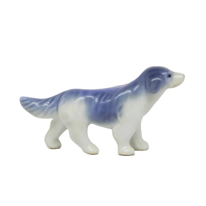 Vintage Japanese Ceramic Dog Blue 2" x 3.5"