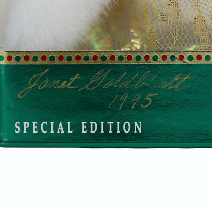 Mattel Barbie 1994 Happy Holiday Barbie doll NRFB SIGNED by designer Janet Goldblatt