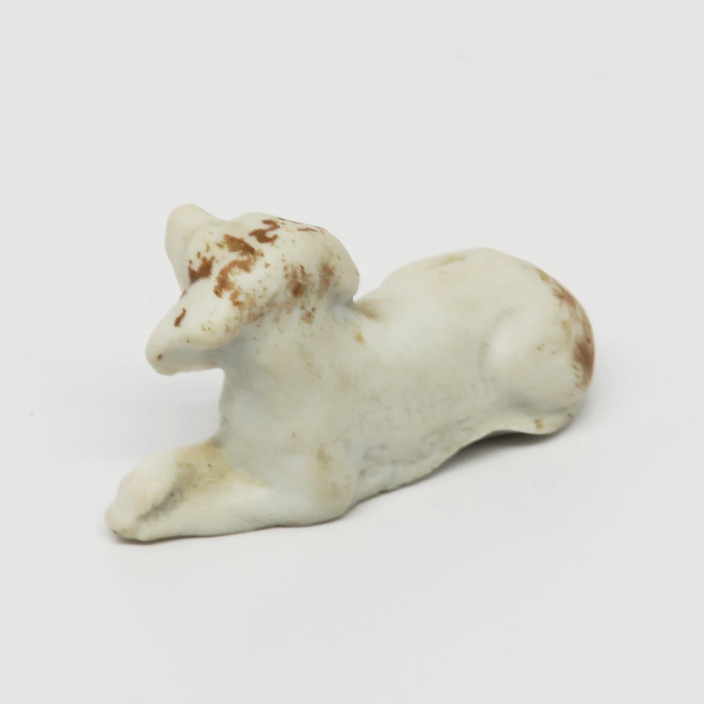 Vintage Mini Ceramic Dog Germany .75" x 1.5"