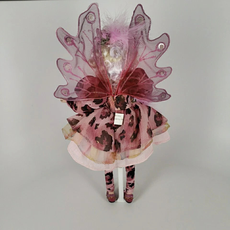 Mark Roberts Fairy Medium 13" In Pink Rhinestone Leopard-print dress