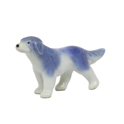Vintage Japanese Ceramic Dog Blue 2" x 3.5"