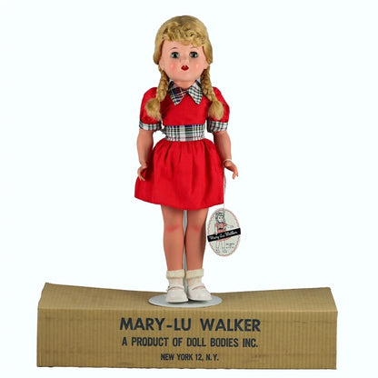 Factory Fresh 1950s Mary-Lu Walker MIB 18" Doll Bodies Inc. Hard to find!