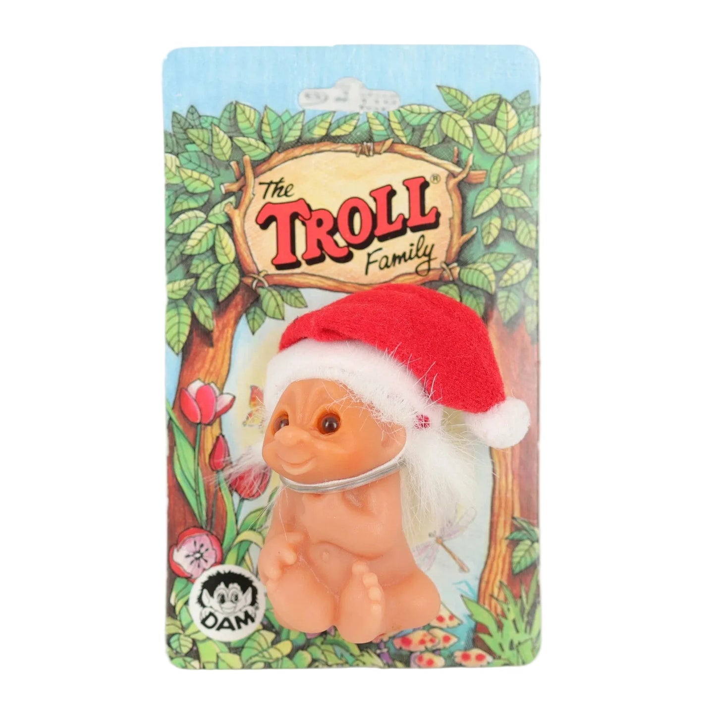 DAM 1985 X'mas Baby Troll Family Santa Hat - MISPRINT ERROR CARD