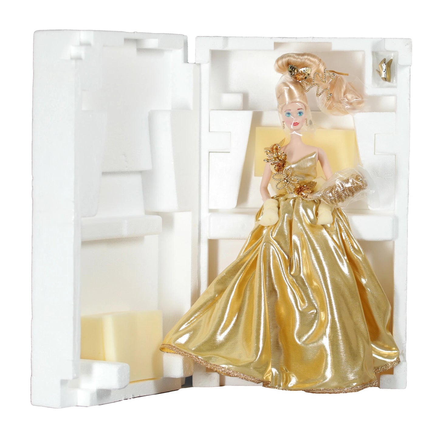Mattel Barbie 1993 Golden Sensation Barbie porcelain doll SIGNED by designer Janet Goldblatt