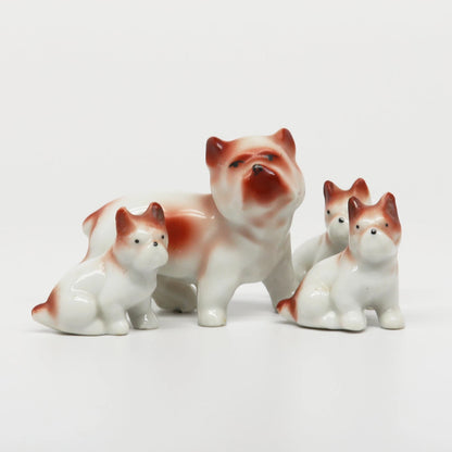 Vintage Ceramic Bulldog Family