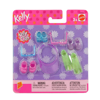 Mattel Kelly 2002 Kelly Club Summer Beach Pool Shoes Sunglasses Fins Visor Set NRFC